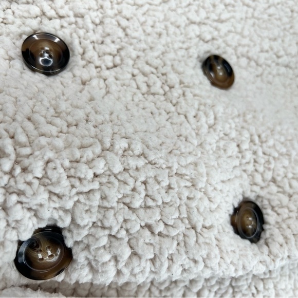 COEUR DE VAGUE Sherpa Fusion Double Breasted Teddy Jacket Women's Size XL - Picture 14 of 16